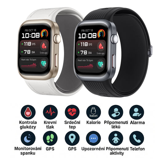 Smartwatch Y68 | Chytré sledování hladiny glukózy
